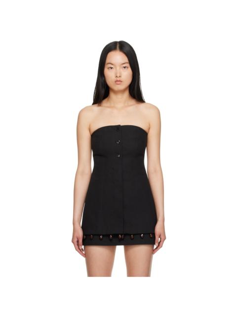 GANNI Black Beaded Tube Top