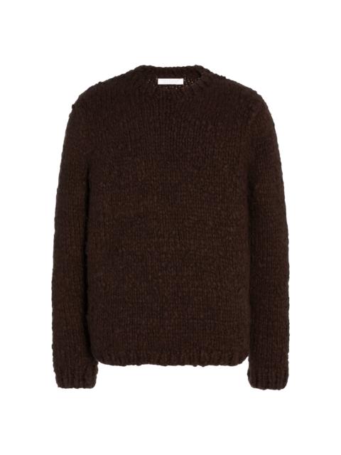 GABRIELA HEARST Lawrence Knit Crewneck Sweater in Chocolate Welfat Cashmere