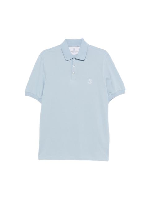 embroidered cotton polo shirt