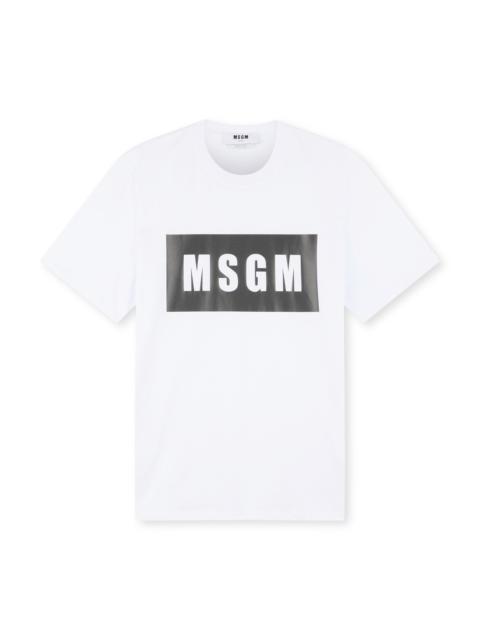 MSGM Cotton T-shirt with box logo
