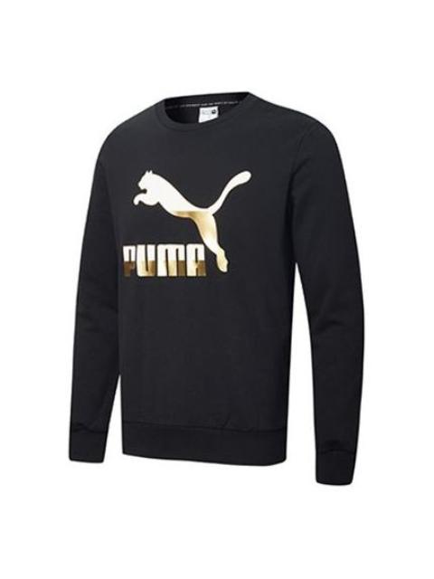 PUMA PUMA Classics Casual Printing Round Neck Black Gold Color 'Black Gold' 599296-51