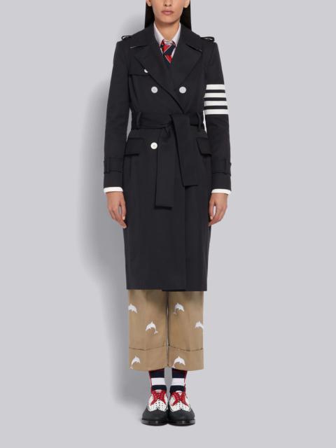 Thom Browne Navy Cotton Twill Waterproof Classic 4-Bar Trench