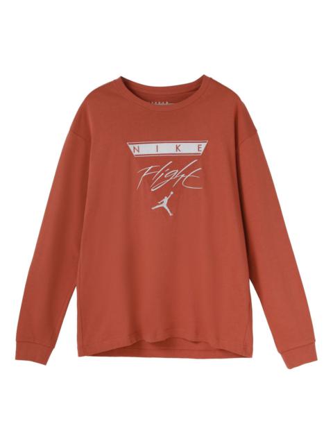 Jordan Air Jordan Label Casual Sports Long Sleeves T-Shirt Men's Gray Peach Red CZ1216-255