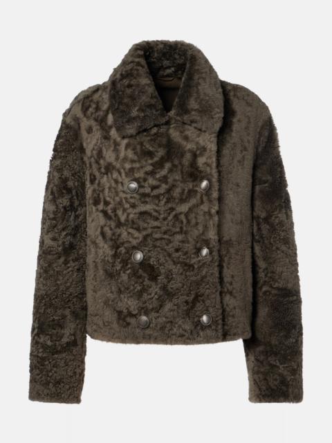 Brunello Cucinelli Cropped double-breasted shearling jacket