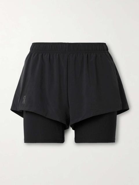 Pace layered shell and stretch shorts