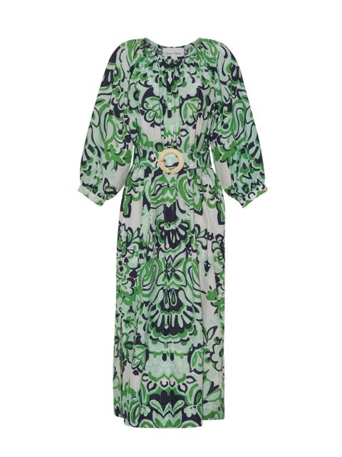 Cara Cara Simone Cover-Up Dress
Breezy Volume, Blouson Sleeves, Raffia Buckle and Crochet-Covered Buttons
