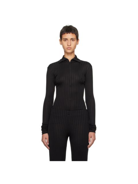 Black Zip Turtleneck