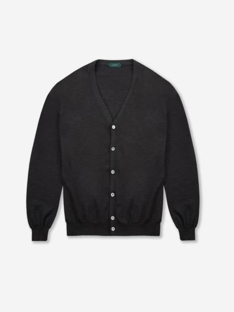SLOWEAR Slim-fit cardigan in certified Flexwool
