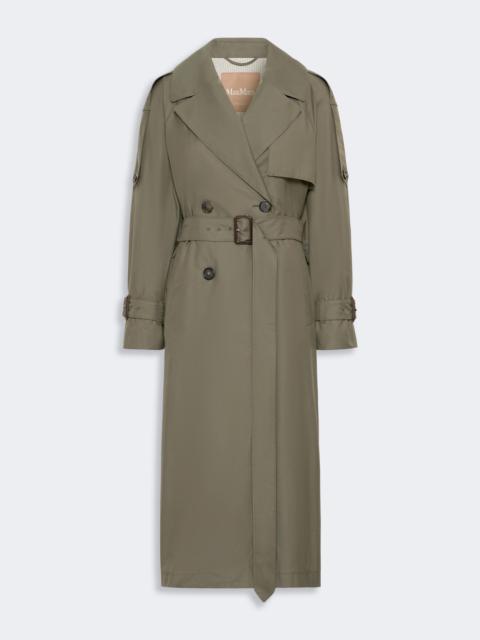 Max Mara ORO Long double-breasted trench coat in water-repellent cotton - MEDIUM GREY