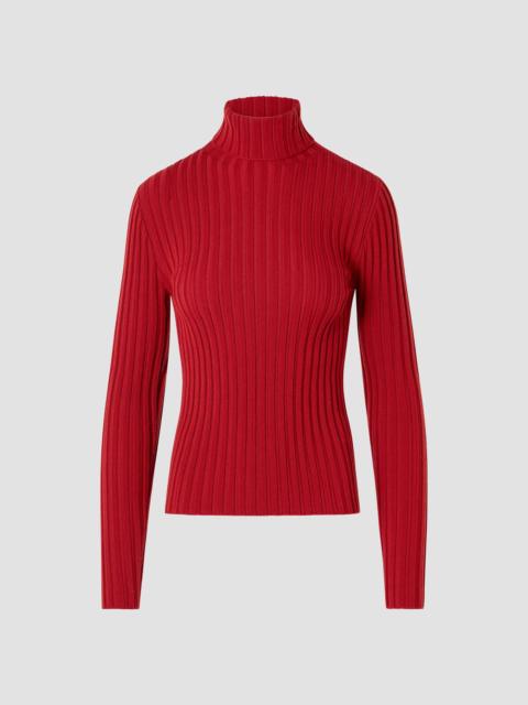 AKRIS Women's Wool Knit Turtleneck Sweater - Rusty Red