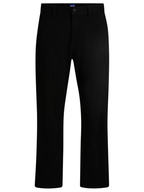 HUGO REGULAR-FIT TROUSERS IN COTTON TWILL WITH SIGNATURE LABEL