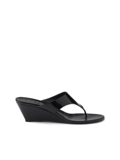 patent-leather wedge sandals
