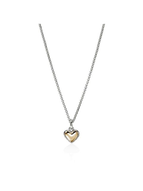 JOHN HARDY JH Essential Heart Pendant Necklace, Sterling Silver, Gold, 1.5MM