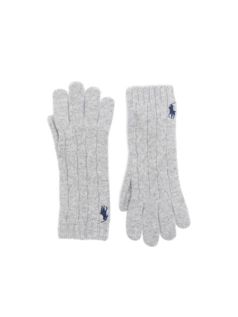 Polo Ralph Lauren cable-knit logo-embroidered gloves