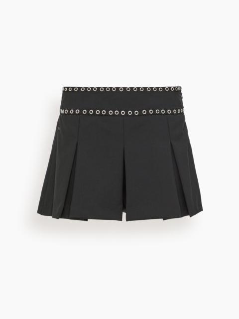 R13 Pleated Mini Skort in Black