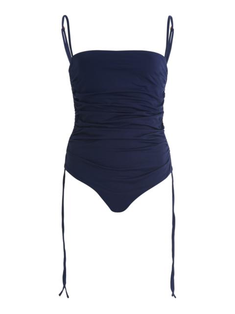 Johanna Ortiz Ruched One-Piece Swimsuit blue