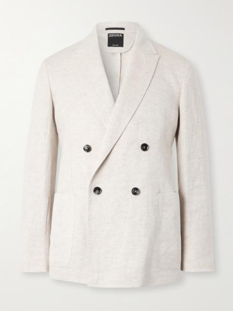ZEGNA Double-Breasted Linen-Twill Suit Jacket