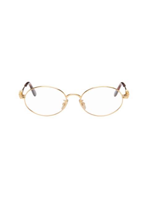 Loewe Gold Anagram Oval Glasses
