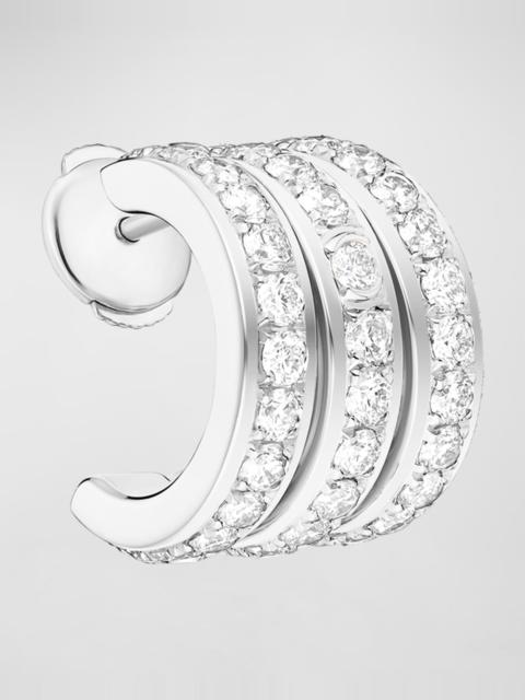 Piaget Possession 18K White Gold Diamond Single 3-Row Earring