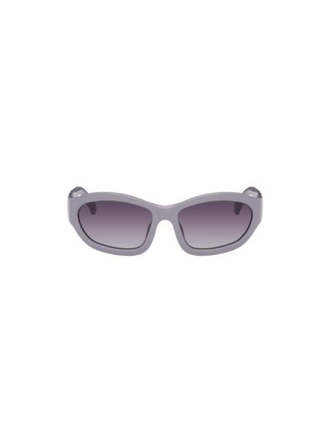 Purple Linda Farrow Edition Goggle Sunglasses