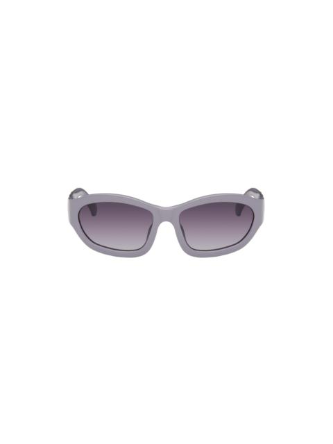 Dries Van Noten Purple Linda Farrow Edition Goggle Sunglasses