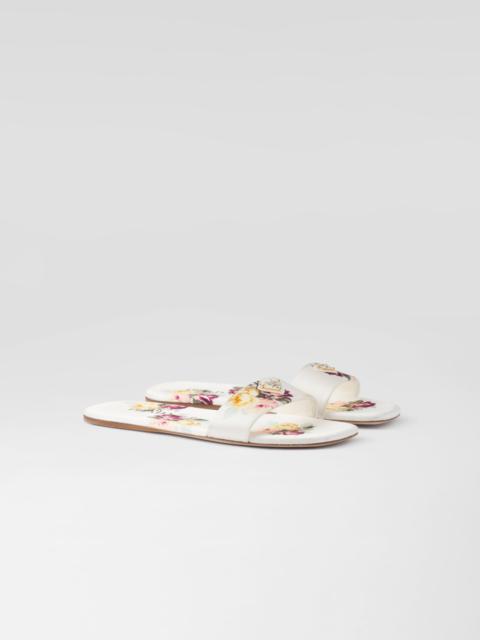 Prada Printed satin slides