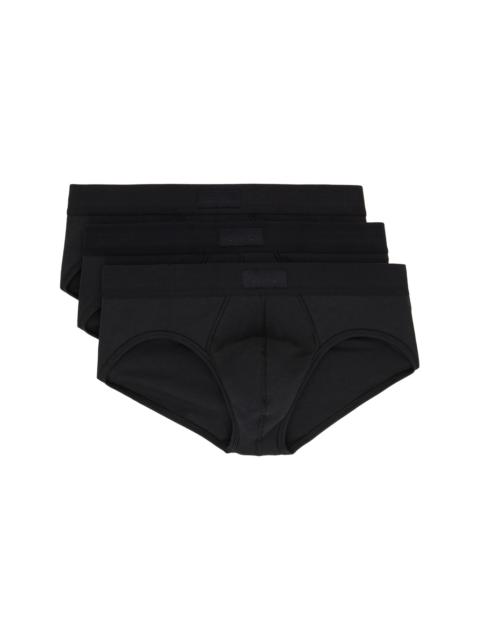 SKIMS Three-Pack Black SKIMS Cotton Briefs