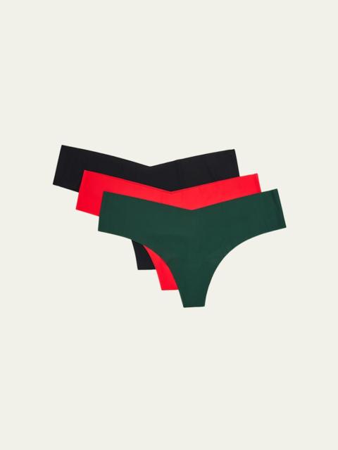 commando Seamless Microfiber Thongs, Set of 3