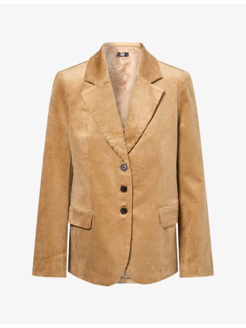 PAIGE Maeva Notch-Lapel Cotton-Blend Blazer