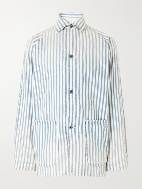 Kapital Logo-Appliquéd Striped Cotton-Twill Overshirt