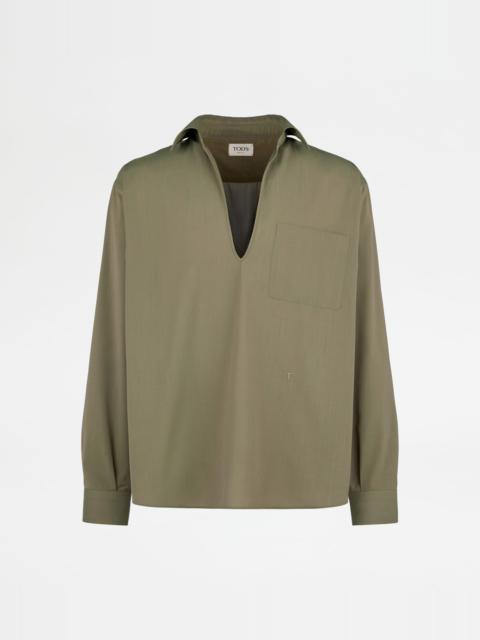 Tod's SHIRT IN SILK - GREEN