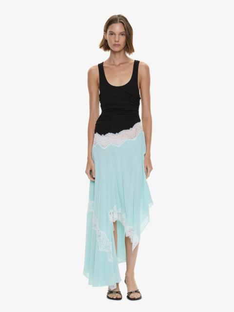 CHRISTOPHER ESBER Cutaway Lace Gathered Tank Dress