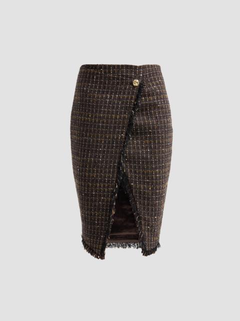 GENERATION LOVE Women's Nova Tweed Midi Skirt - Brown Multi