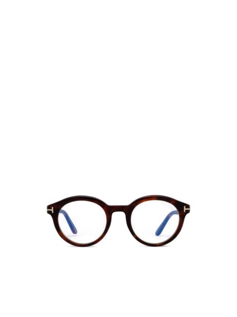 TOM FORD tortoiseshell-effect round-frame glasses