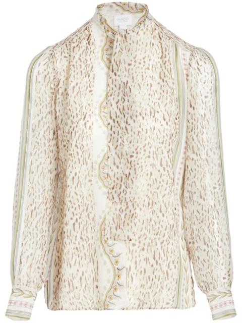 GIAMBATTISTA VALLI abstract-print silk-georgette blouse