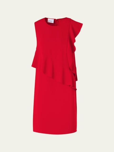 AKRIS Ruffle Sleeveless Mini Shift Dress