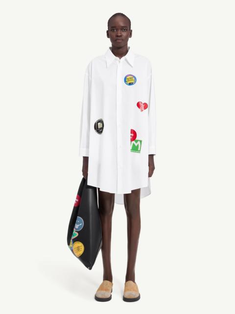 MM6 Maison Margiela Sticker-print cotton poplin dress
