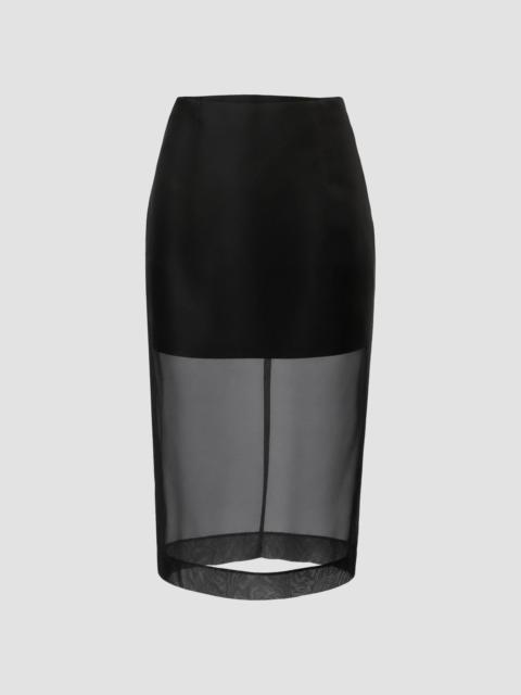 CAROLINA HERRERA Women's Silk Semi-Sheer Skirt - Black