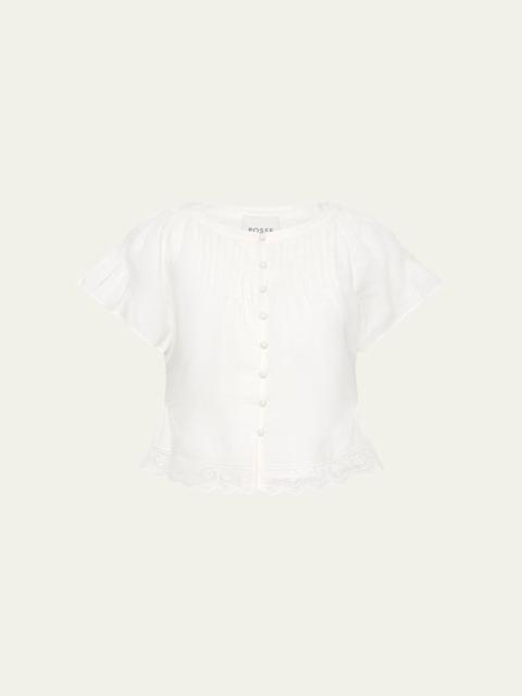 POSSE Grace High-Low Pintuck Blouse