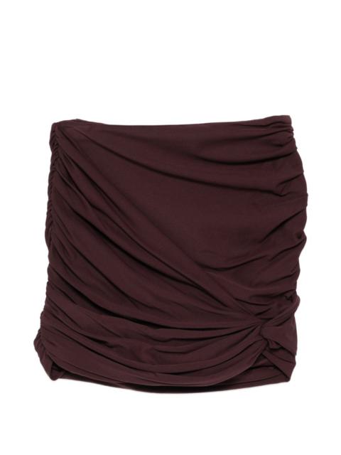 ruched knotted swim skirt