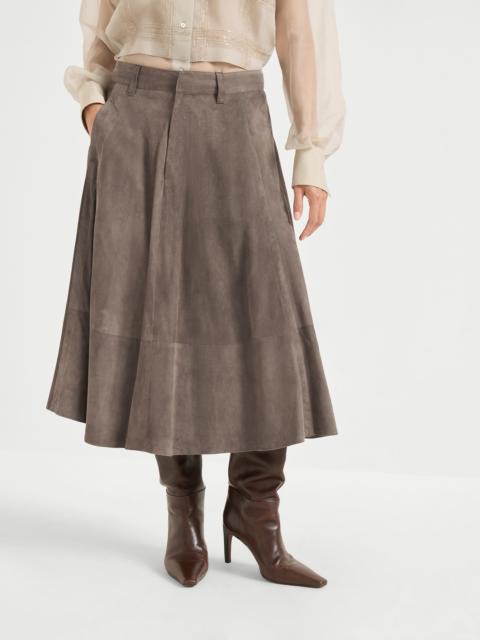 Brunello Cucinelli Suede circle skirt