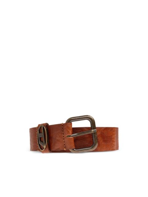 Diesel ova-logo leather belt