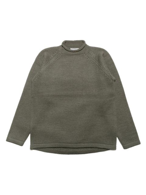 nonnative Adventurer Roll Neck Sweater Wool Yarn Khaki