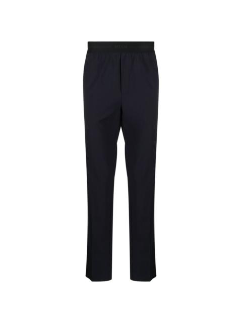 MSGM logo-waistband straight-leg trousers