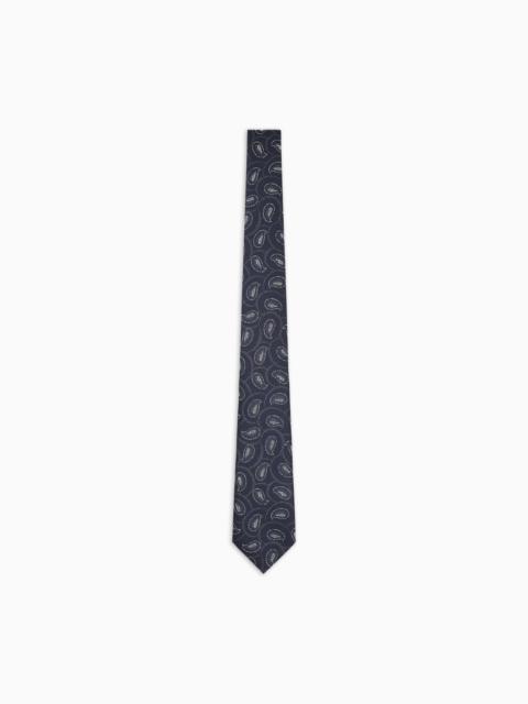 GIORGIO ARMANI PAISLEY JACQUARD SILK TIE