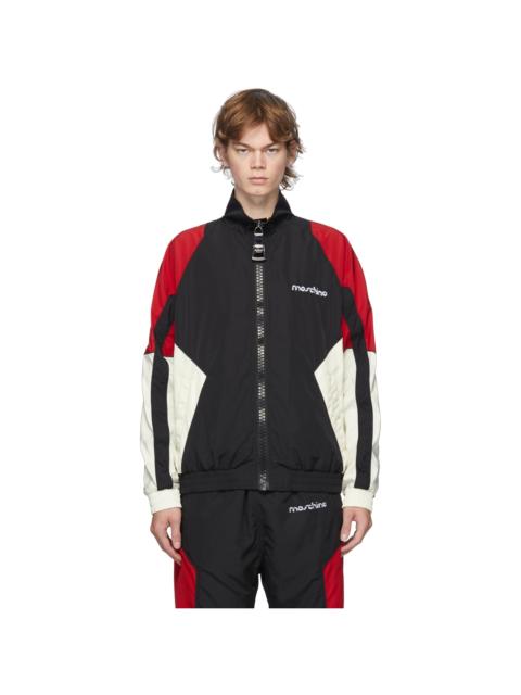 Moschino Black & Red Broken Logo Track Jacket