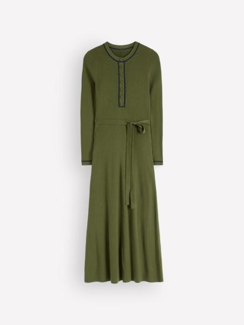 BODEN Paula Ribbed Crew Dress-Brunswick Green, Evening Blue