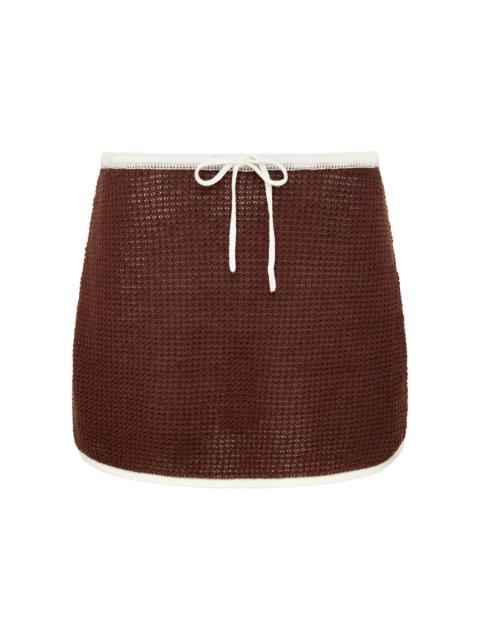 onia Linen Knit Mini Skirt brown