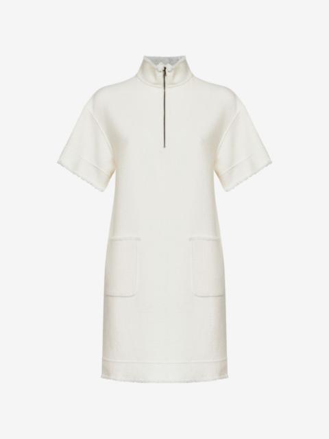 Max Mara frayed-edge quarter-zip mini dress