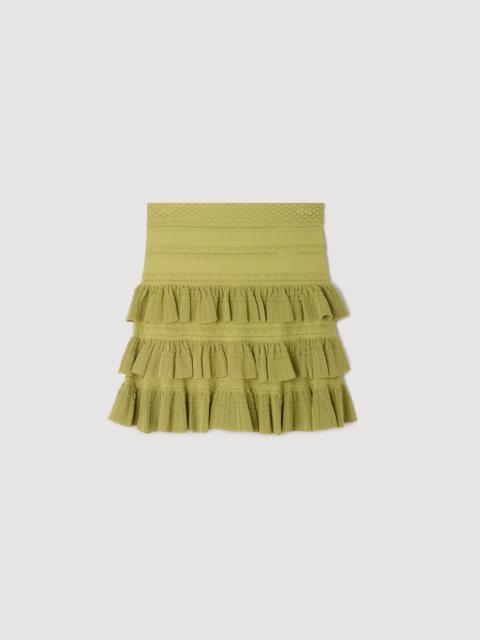 Sandro MINI RUFFLED SKIRT